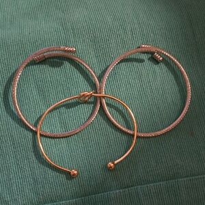 ⁰Silver and Gold Metal Alloy Bracelets Minimalist Design